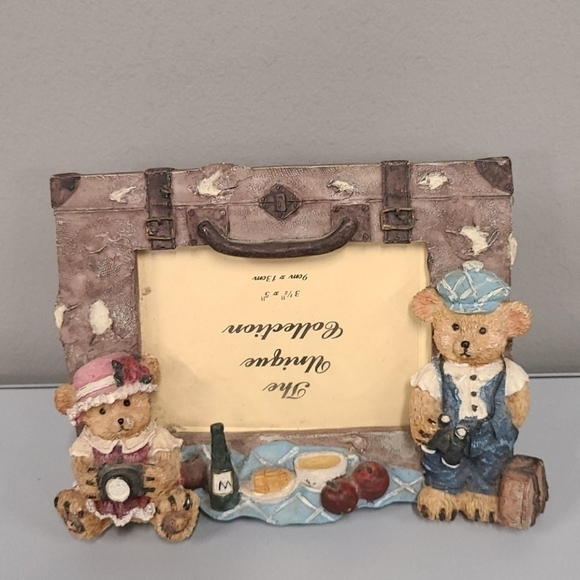 VINTAGE Risen Teddy Bear Picture frame 3.5 x 5 - Picture 1 of 5